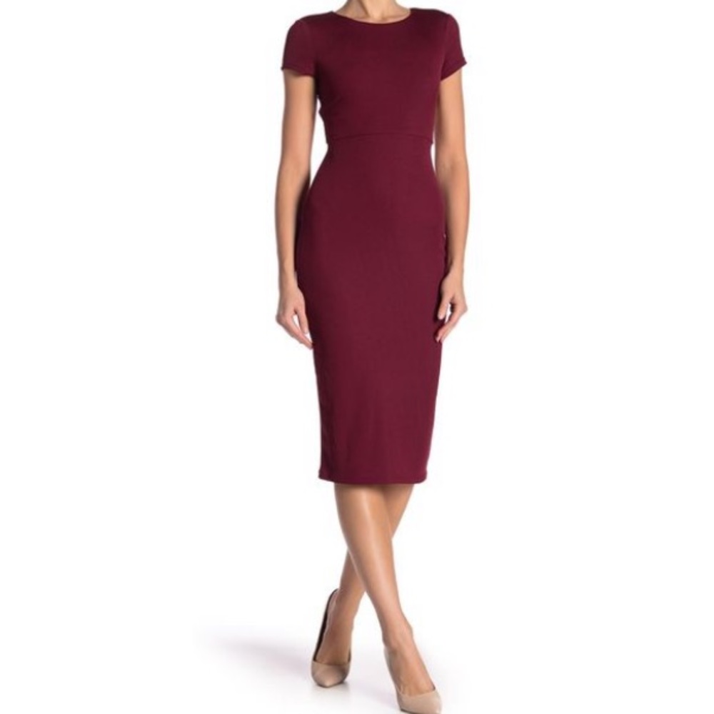 Love By Design Red Criss Cross Back Midi Dress